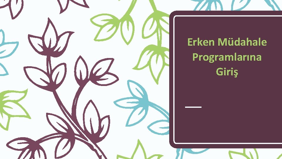 Erken Müdahale Programlarına Giriş 