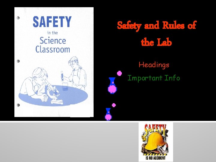 Safety and Rules of the Lab Headings Important Info 