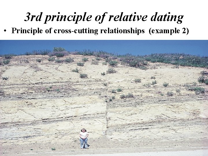 3 rd principle of relative dating • Principle of cross-cutting relationships (example 2) 