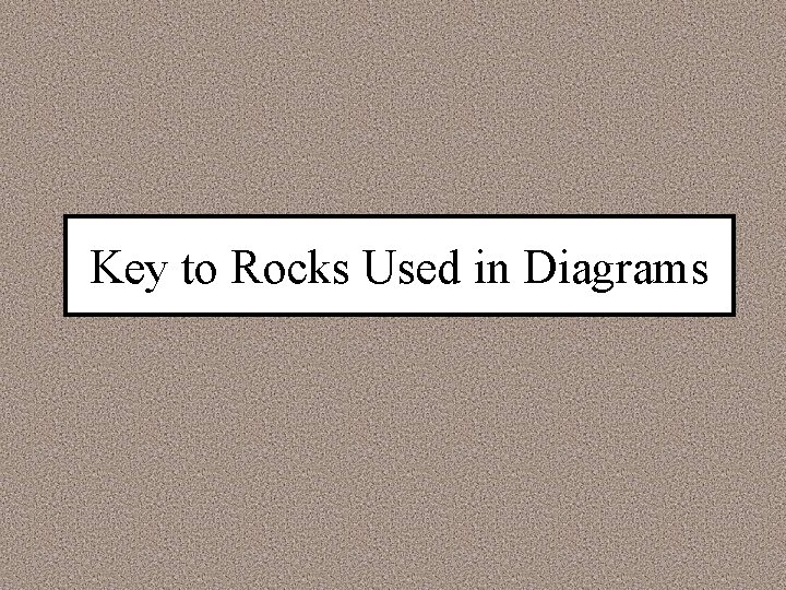 Key to Rocks Used in Diagrams 