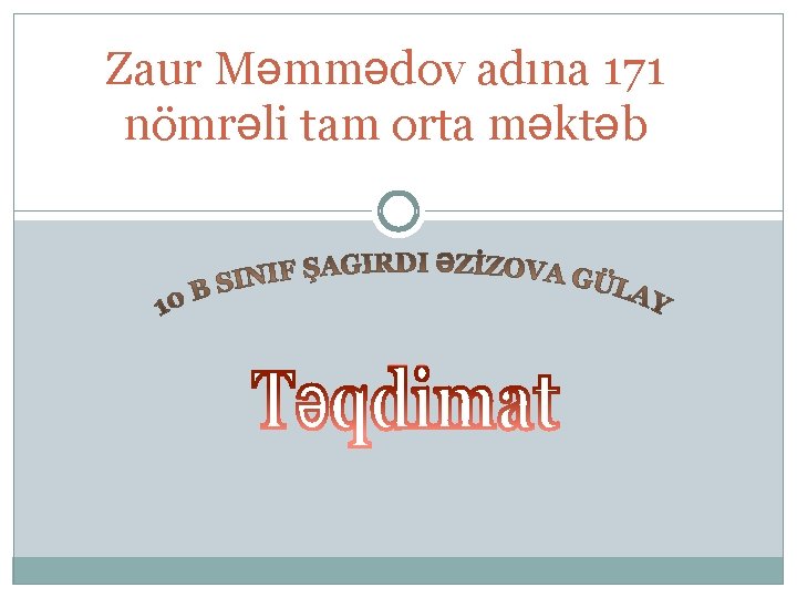 Zaur Məmmədov adına 171 nömrəli tam orta məktəb 