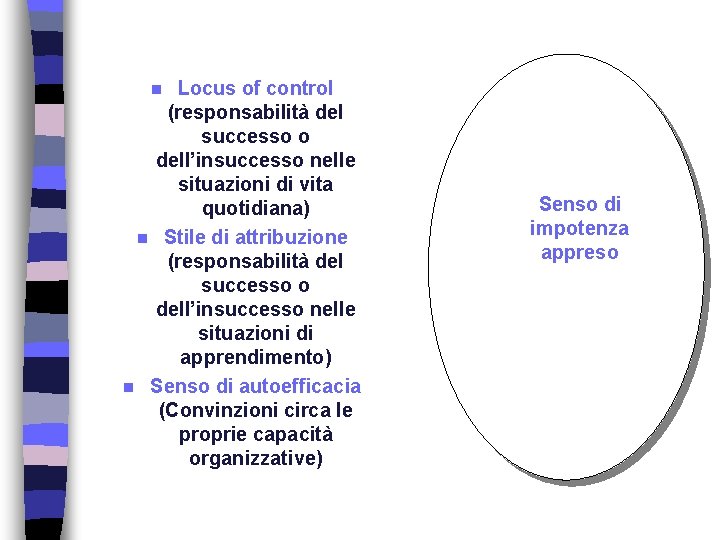 Locus of control (responsabilità del successo o dell’insuccesso nelle situazioni di vita quotidiana) n