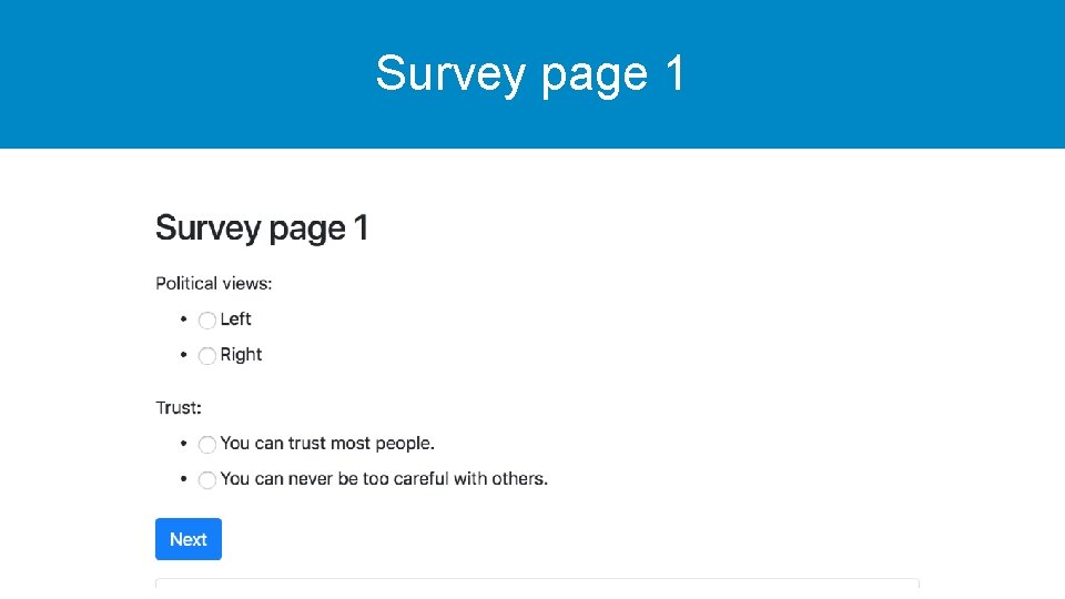 Survey page 1 