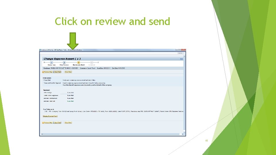 Click on review and send 15 Click on review and send 15
