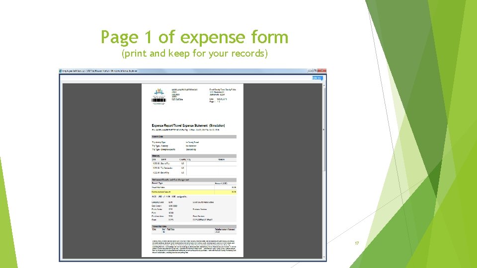 Page 1 of expense form (print and keep for your records) 17 Page 1 of expense form (print and keep for your records) 17