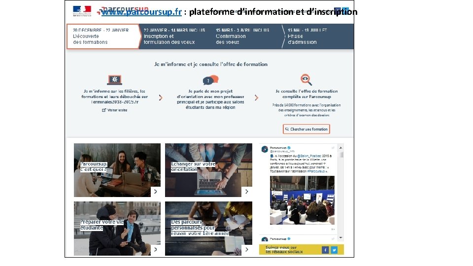 www. parcoursup. fr : plateforme d’information et d’inscription 