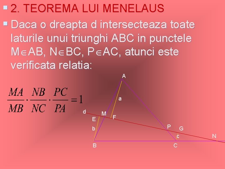 ASEMANAREA TRIUNGHIURILOR TEOREMA LUI THALES O paralela la