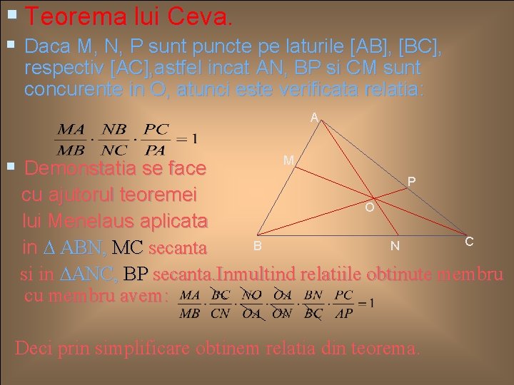 ASEMANAREA TRIUNGHIURILOR TEOREMA LUI THALES O paralela la