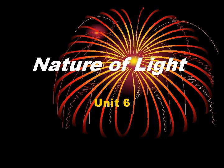 Nature of Light Unit 6 