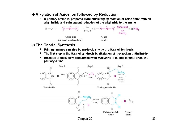 èAlkylation of Azide Ion followed by Reduction H A primary amine is prepared more