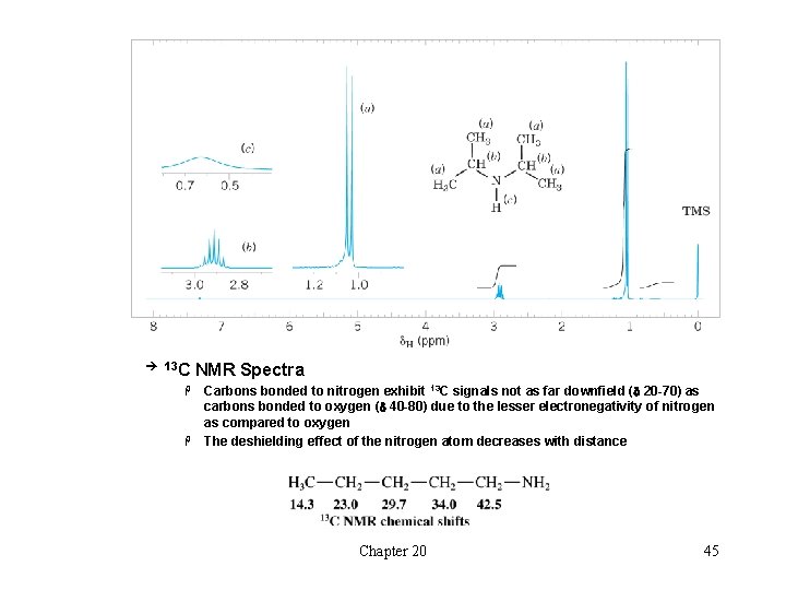 è 13 C NMR Spectra Carbons bonded to nitrogen exhibit 13 C signals not