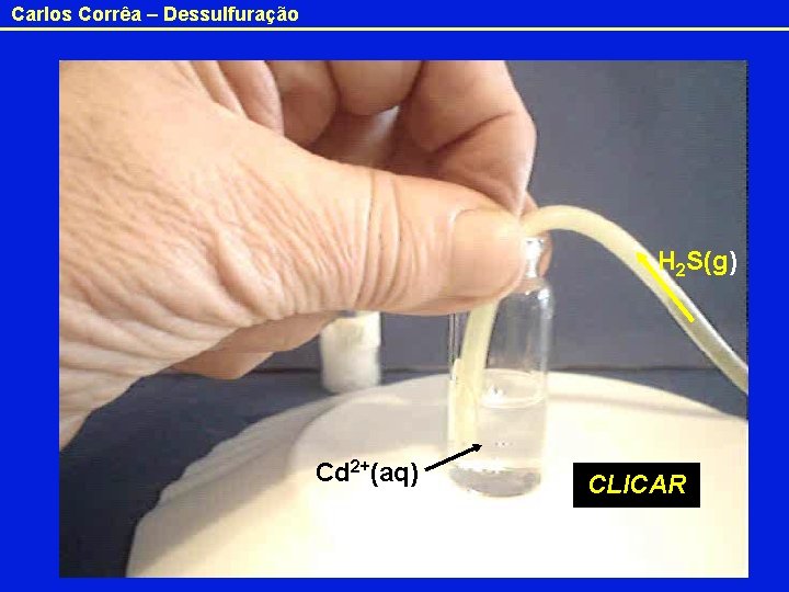 Carlos Corrêa – Dessulfuração H 2 S(g) Cd 2+(aq) CLICAR 