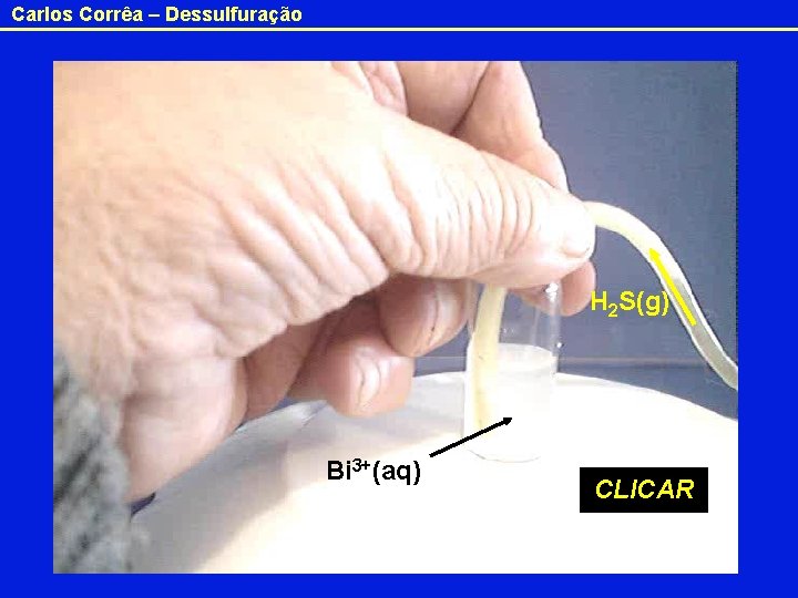 Carlos Corrêa – Dessulfuração H 2 S(g) Bi 3+(aq) CLICAR 