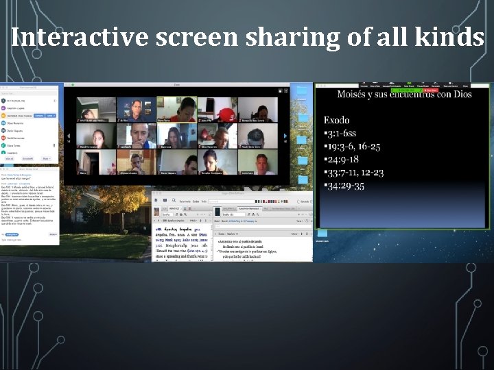 Interactive screen sharing of all kinds 