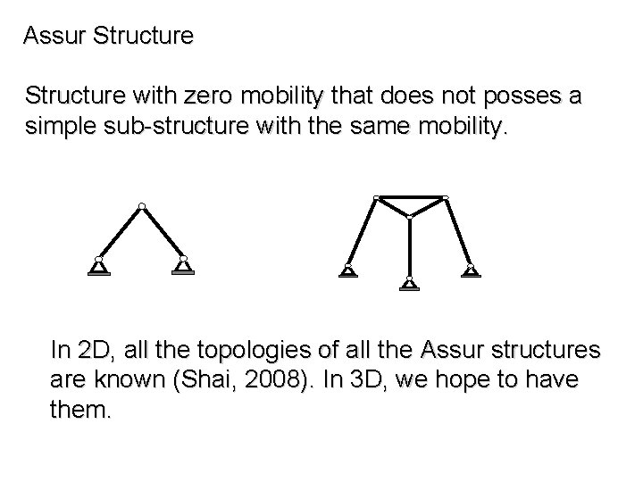 Assur Structure with zero mobility that does not posses a simple sub-structure with the