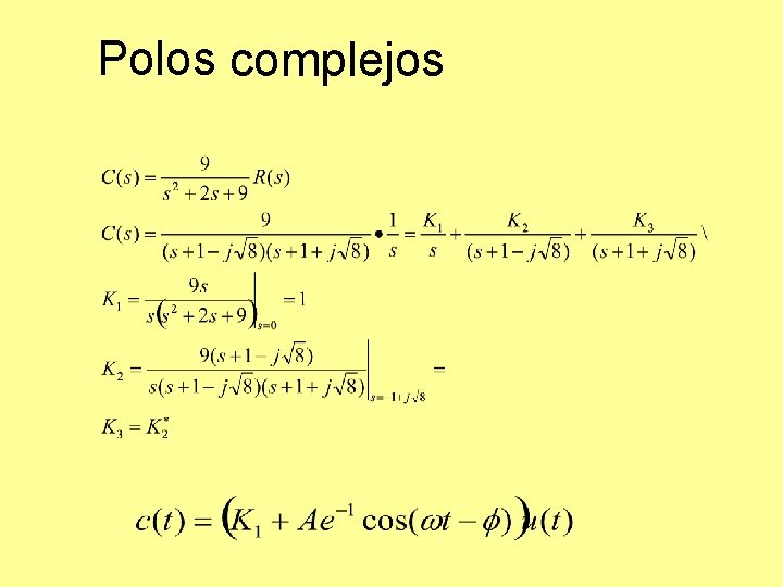 Polos puramente complejos Polos puramente complejos