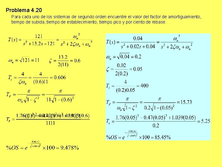 Problema 4. 20 Para cada uno de los sistemas de segundo orden encuentre el Problema 4. 20 Para cada uno de los sistemas de segundo orden encuentre el