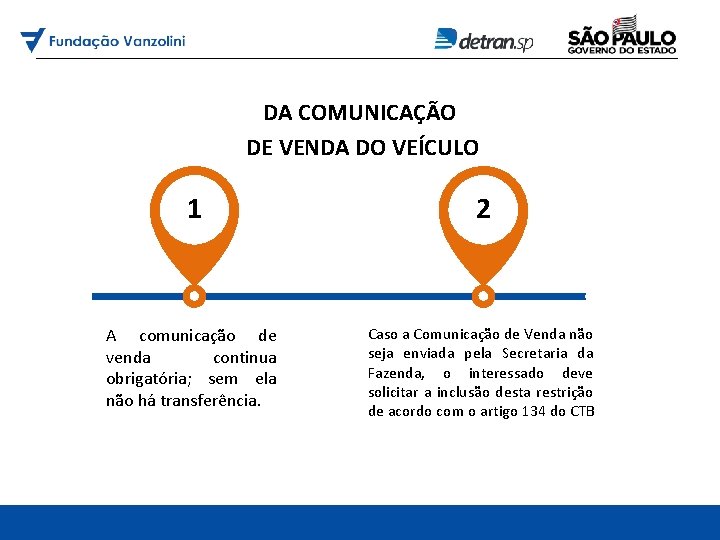 DA COMUNICAÇÃO DE VENDA DO VEÍCULO 1 2 A comunicação de venda continua obrigatória;