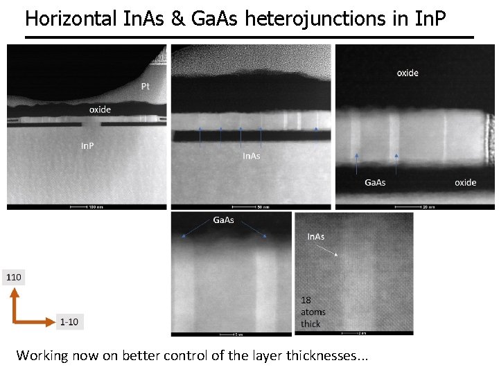 Horizontal In. As & Ga. As heterojunctions in In. P Working now on better