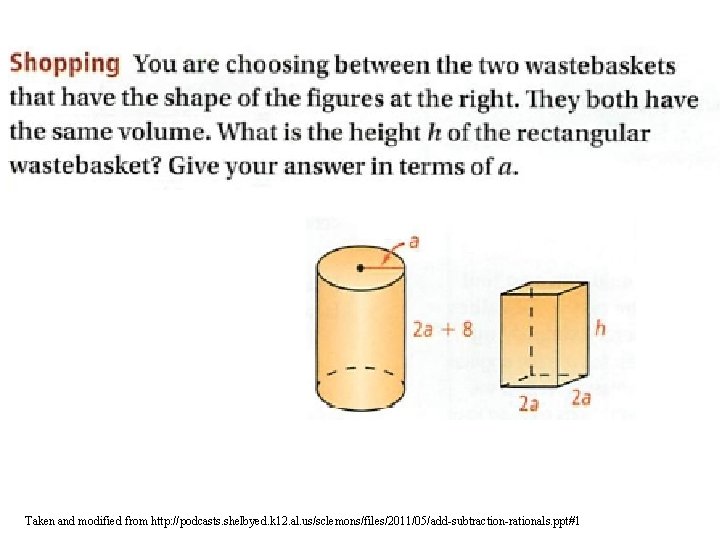 Taken and modified from http: //podcasts. shelbyed. k 12. al. us/sclemons/files/2011/05/add-subtraction-rationals. ppt#1 Taken and modified from http: //podcasts. shelbyed. k 12. al. us/sclemons/files/2011/05/add-subtraction-rationals. ppt#1