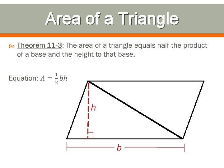 Area of a Triangle h b 