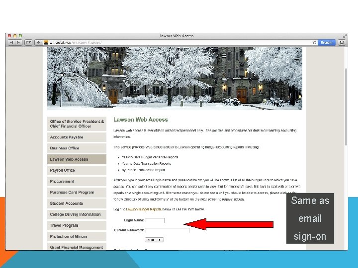 Same as email sign-on 