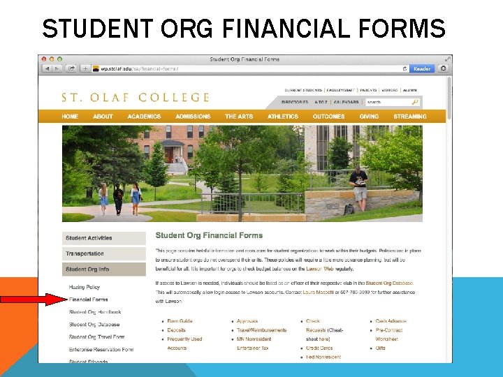 STUDENT ORG FINANCIAL FORMS 