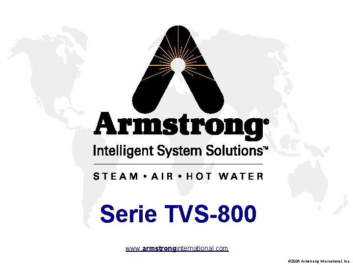 Serie TVS-800 www. armstronginternational. com © 2006 Armstrong International, Inc. 