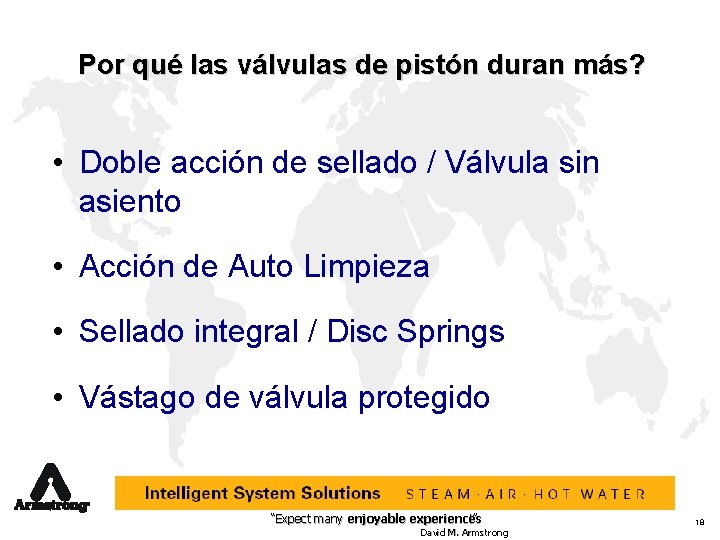 Por qué las válvulas de pistón duran más? • Doble acción de sellado /