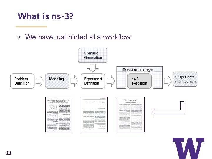 What is ns-3? > We have just hinted at a workflow: 11 