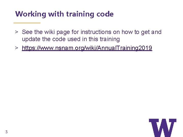 Working with training code > See the wiki page for instructions on how to