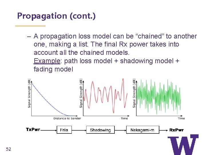 Propagation (cont. ) – A propagation loss model can be “chained” to another one,