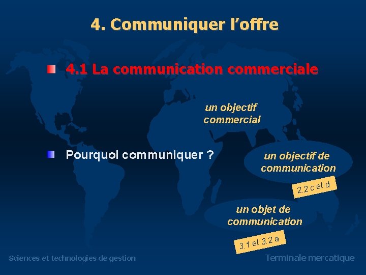 4. Communiquer l’offre 4. 1 La communication commerciale un objectif commercial Pourquoi communiquer ?