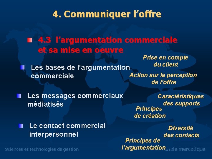 4. Communiquer l’offre 4. 3 l’argumentation commerciale et sa mise en oeuvre Prise en