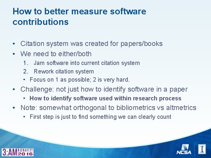 How to better measure software contributions • Citation system was created for papers/books •