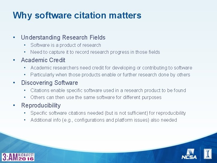 Why software citation matters • Understanding Research Fields • Software is a product of