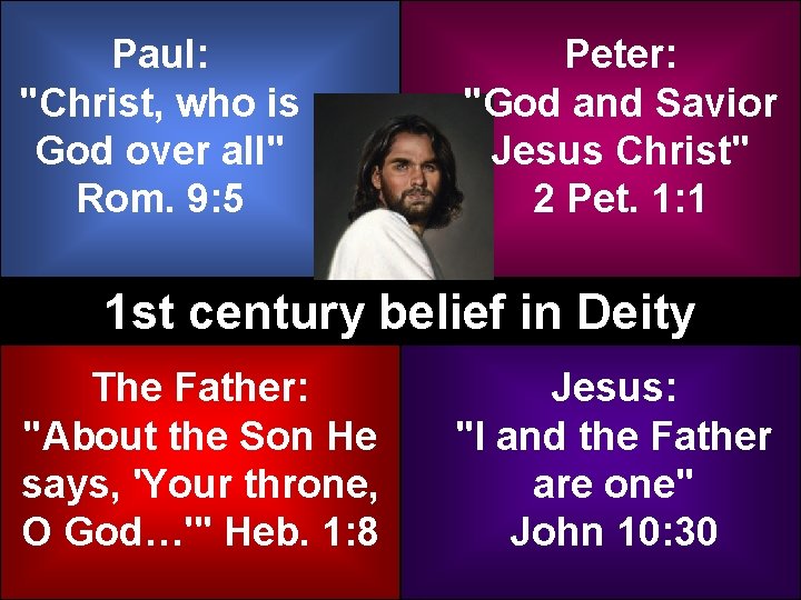 Paul: "Christ, who is God over all" Rom. 9: 5 Peter: "God and Savior