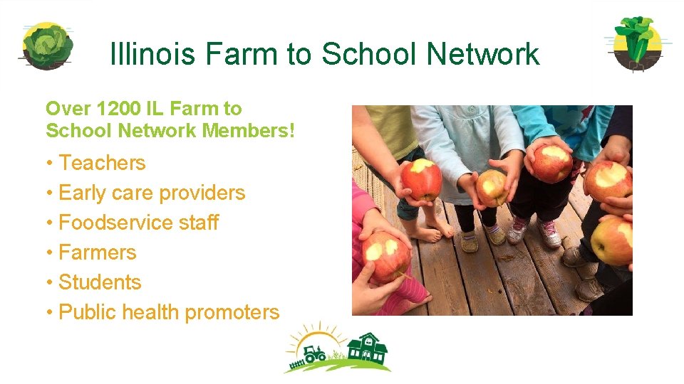 Illinois Farm to School Network Over 1200 IL Farm to School Network Members! •