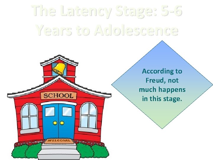 The Latency Stage: 5 -6 Years to Adolescence According to Freud, not much happens