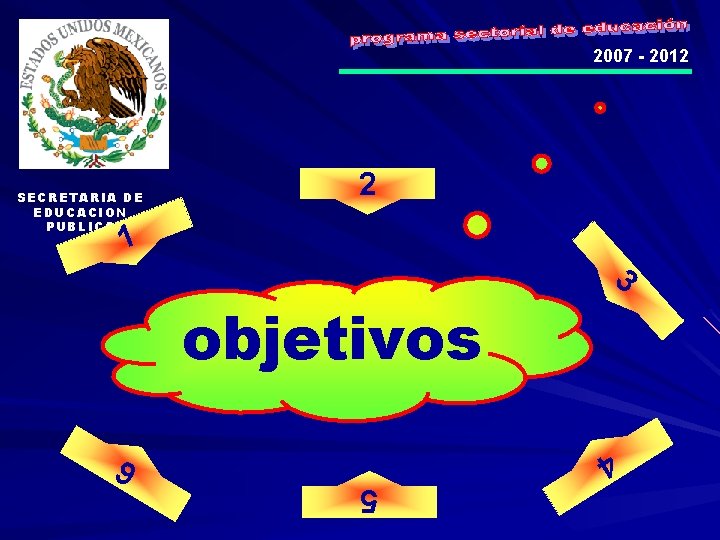 2007 - 2012 SECRETARIA DE EDUCACION PUBLICA 2 1 3 objetivos 4 5 6