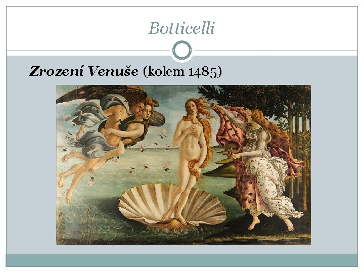 Botticelli Zrození Venuše (kolem 1485) 