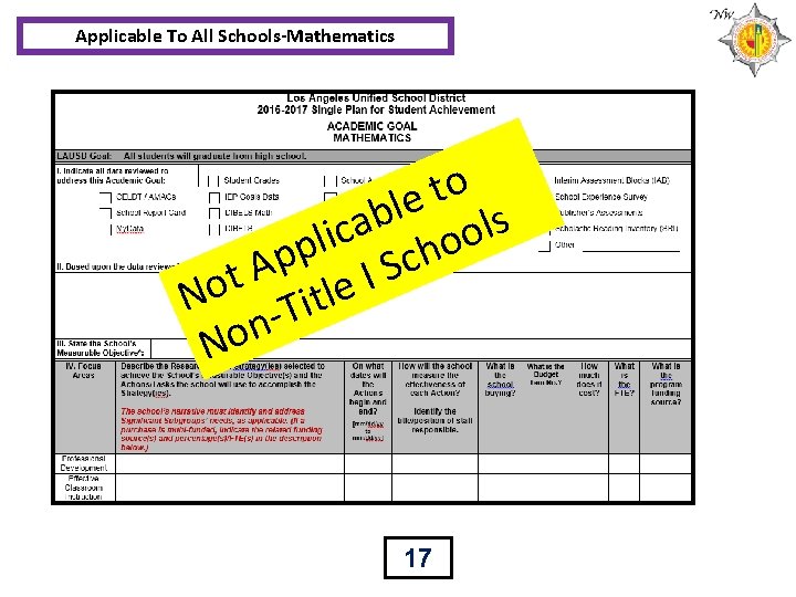 Applicable To All Schools-Mathematics o t e l b s a l c o