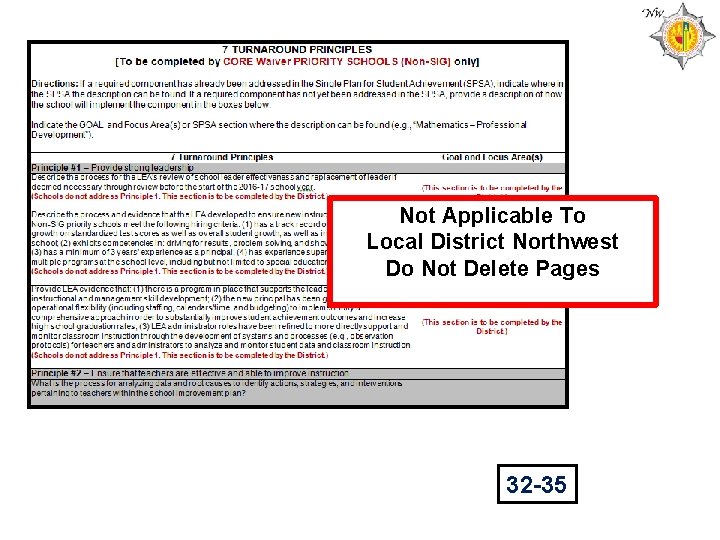 Not Applicable To Local District Northwest Do Not Delete Pages 32 -35 