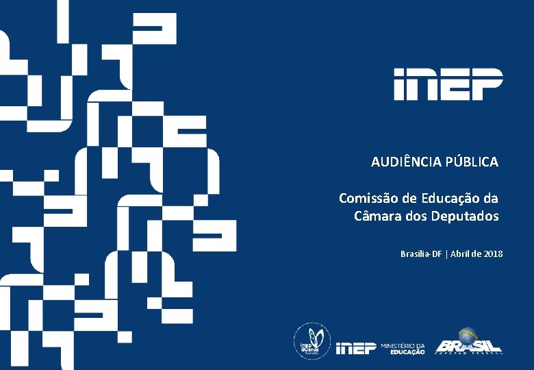 AUDIÊNCIA PÚBLICA Comissão de Educação da Câmara dos Deputados Brasília-DF | Abril de 2018