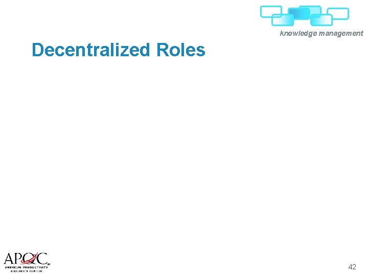 knowledge management Decentralized Roles 42 