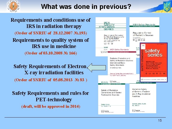 What was done in previous? Requirements and conditions use of IRS in radiation therapy