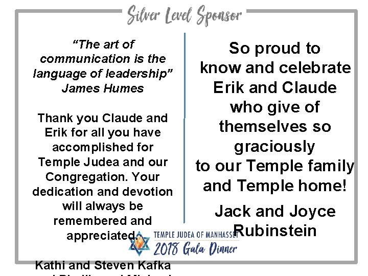 “The art of communication is the language of leadership” James Humes Thank you Claude