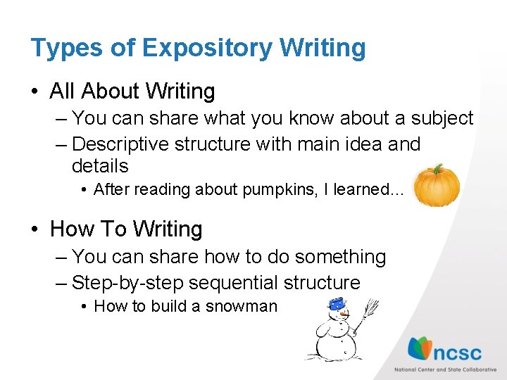 Types of Expository Writing • All About Writing – You can share what you