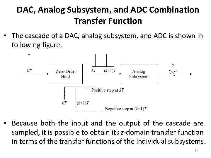 DAC, Analog Subsystem, and ADC Combination Transfer Function • The cascade of a DAC,