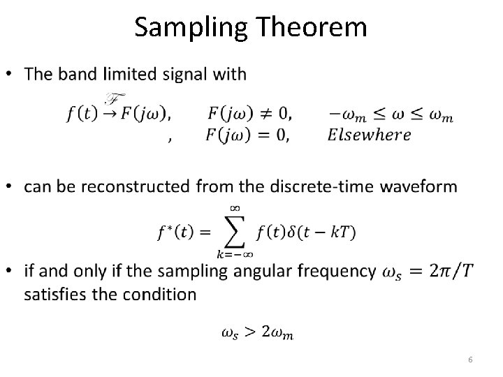 Sampling Theorem • 6 